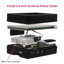 Raspberry Pi 5 LCD 3.5 Inch Touch Display with ABS Case  Active Cooler Kit